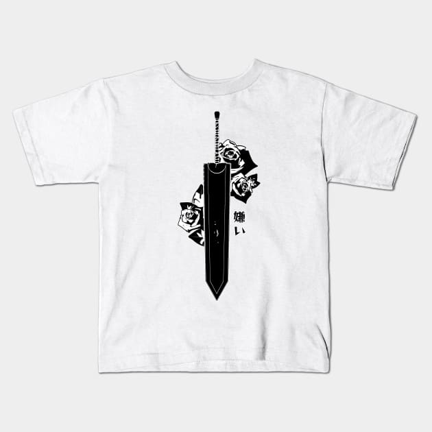 Cool Great Sword "Hate" Kids T-Shirt by NoMans